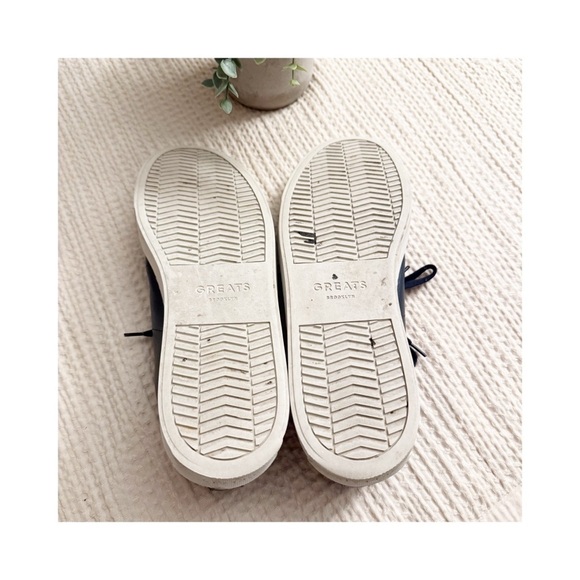 GREATS BROOKLYN NAVY LEATHER Sneaker Mens Navy Lace Up Italy 12.5 - Picture 7 of 7